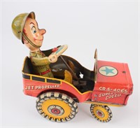 Toy Key Wind Tin Litho "G.I.Joe Jouncing Jeep"