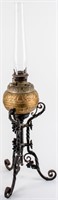 Antique Bradley & Hubbard Cast Iron Kerosene Lamp