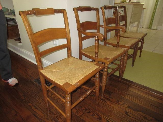 Antique Hutch / Drop Leaf Table / Cane Bottom Chairs