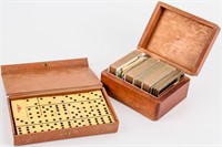 Vintage "Flying A" Dominoes & Mobil Playing Cards
