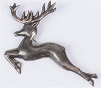 Jewelry Large Sterling Silver Reindeer Brooch