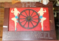 WOODEN "THE WAGON WHEEL" CARVED SIGN