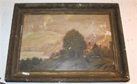 OLD WELL LOVED PAINTING IN ORIGINAL FRAME