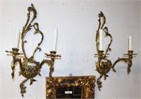PR OF ELECTRIFIED METAL ROCOCO SCONCES MADE IN