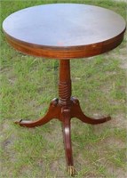 ROUND DRUM TABLE W/ METAL CLAW FEET