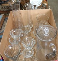 COLLECTION OF ETCHED GLASS & OTHER
