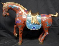 Large Cloisonne Tang Horse
