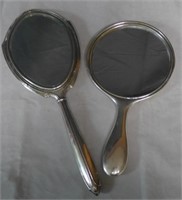 Pair Sterling Silver Hand Mirrors