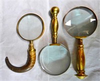 Group of Three Antique Magnifying Glasses