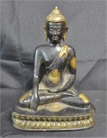 Gilt Bronze, Dark Patina Seated Buddha