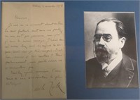 Emile Zola Letter & Photograph