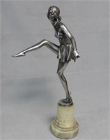 Art Deco Silver over Bronze Figural Sculpture