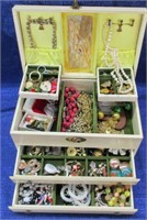5 jewelry boxes loaded with costume jewelry