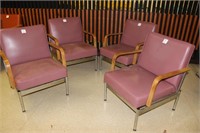 4 Mauve arm chairs by Howell, vintage
