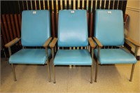 3 light blue arm chairs by Simmons Company