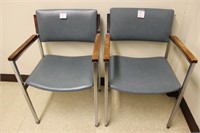 2 Blue/Gray arm chairs made by Howell