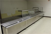 Serving station, stainless steel hot & cold unit