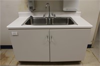 Base cabinet with stainless double sink & faucet