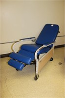 Convalescent recliner chair, blue