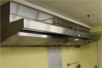 Stainless steel lighted  kitchen hood with Ansul