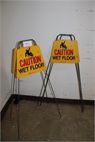 3 Vintage wet floor signs