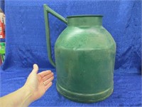 large old metal milk can - painted green