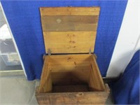 large wooden box with lid -great for storage