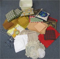 vintage linens-place mats-napkins-spreads-pillows