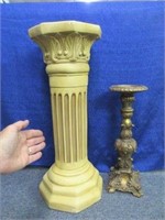 plant column stand (plaster) & candleholder