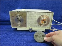 vintage general electric clock radio -old gas tank