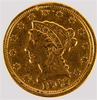 Coin 1902 $2 ½ Liberty Head Gold Quarter Eagle CH