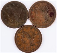 Coin (3) High Grade Braided Hair Large Cents
