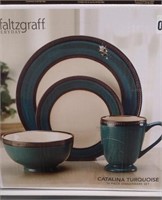 Pfaltzgraff Catalina turquoise 16pc dinnerware