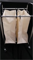 Wheeled Laundry sorter w/ canvas bags
