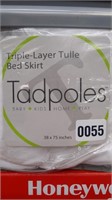 Tadpoles triple layer Tulle twin size bed skirt