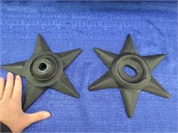2 antique cast iron stars
