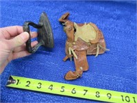 miniature old iron & mini leather saddle