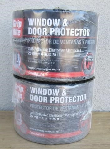 GRIP RITE WINDOW DOOR PROTECTOR SELF ADHESIVE ELASTOMER MEMBRANE 4” X 75’ 