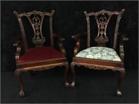 Chippendale Style Wood Miniature Doll Chairs