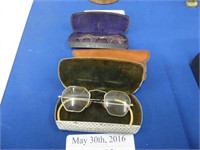 3 PAIRS OF  ANTIQUE AND VINTAGE EYE GLASSES IN