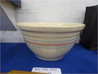 LARGE 12" MCCOY MIXING BOWL WITH PINK AND BLUE