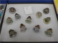 GROUP OF 5 SETS OF ANTIQUE GLASS DOOR KNOBS AND