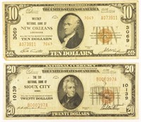 2 1929 National Currency Issues.