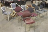 (9) ASSORTED PADDED OFFICE CHAIRS, WITH SMALL