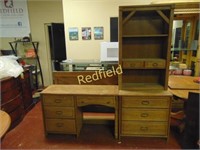 Wooden Desk w/ Bookcase