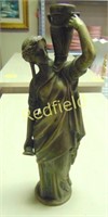 Brass Woman w/ Water Jug Statue