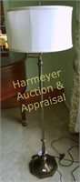 Brass Base floor lamp with glass & cloth shade