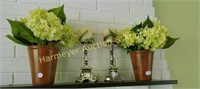 Flower vases (2) & Candle Sconces (2)