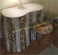 Vanity table - dresser and stool with glass top