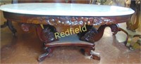 Antique Rosewood Marbled Top Coffee Table